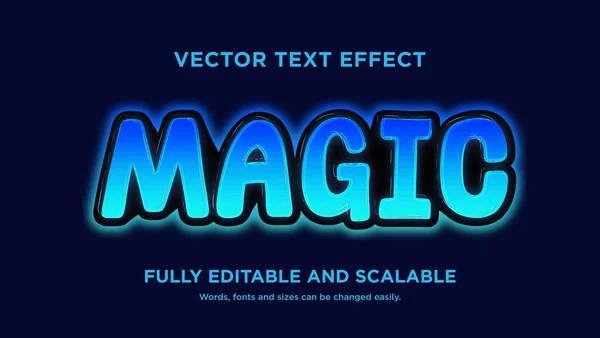 Effetto Testo Magico Blu Editabile — Vettoriale Stock