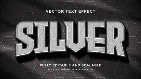 Eleve Sua Mensagem Com Nosso Efeito Texto Sleek Silver Impact — Vetor de Stock