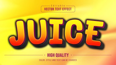 meyve suyu turuncu metin etkisi düzenlenebilir vektörü