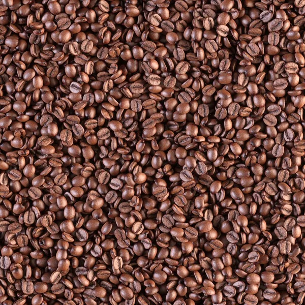 Achtergrond Van Gebrande Bruine Koffiebonen Bovenaanzicht Weergave Stijlvol Gestructureerd Behang — Stockfoto
