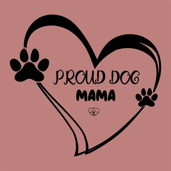 Orgulloso Perro Mama Perro Camiseta Diseño — Vector de stock
