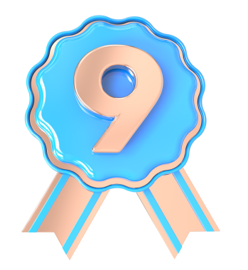 Birincilik simgesi için 3D altın madalya 