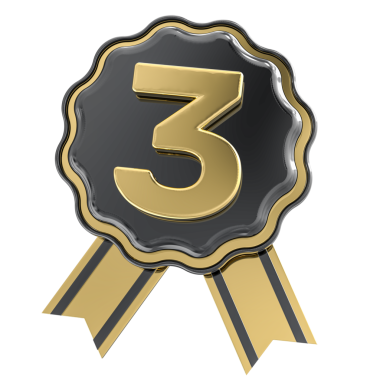 Birincilik simgesi için 3D altın madalya 