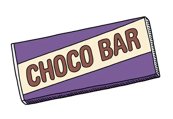 Hand Drawn Chocolate Bar Doodle Art Vector Illustration