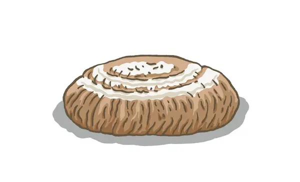 Hand Drawn Bread Cartoon Vector Illustration — стоковый вектор