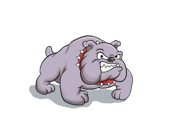 Angry Bulldog Cartoon Illustration Vector Design — стоковый вектор