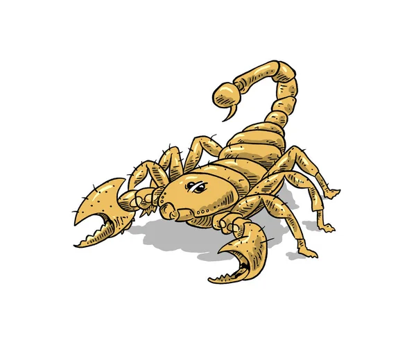 Hand Drawn Scorpion Cartoon Vector Illustration — стоковый вектор