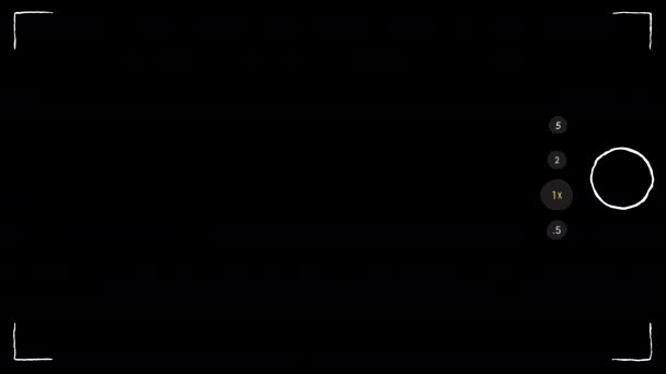 Эффект Записи Rec Экрана Камеры Видео Стиле Мультфильм Анимацией Прозрачный — стоковое видео