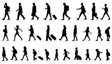  Yürüyen Silüet Şablon Tasarımı 