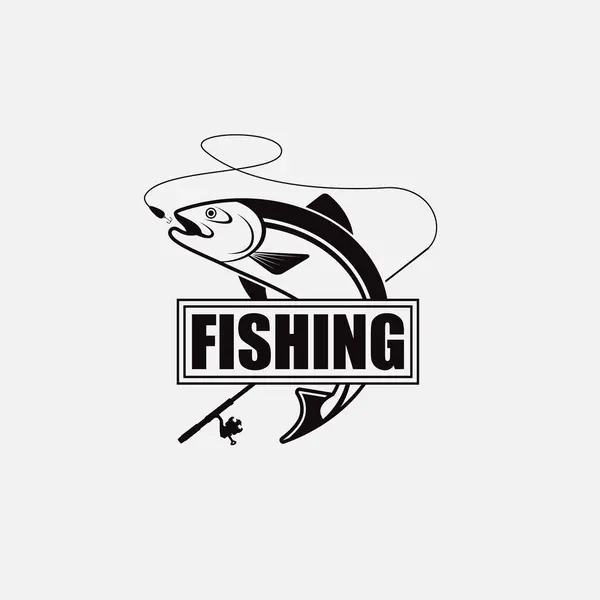 Insignia Pesca Diseño Plantilla Logotipo — Vector de stock