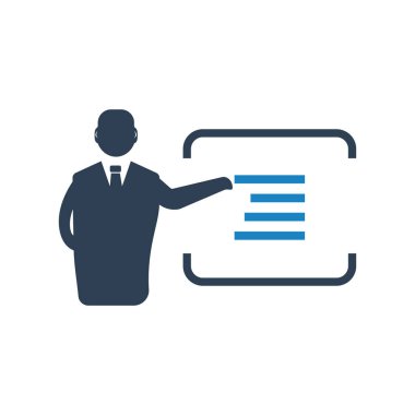 İş sunumu vektör illüstrasyonu, simge ögesi arkaplanı