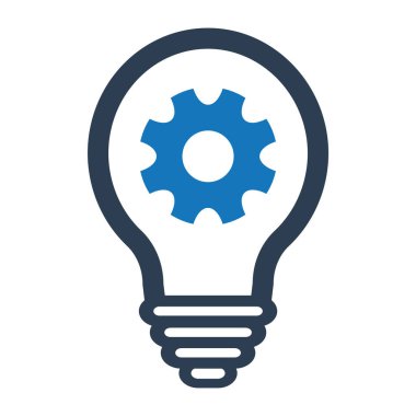 Ampul vektör simgesi. biçim düz sembol, kobalt rengi, yuvarlak açılar, beyaz arkaplan