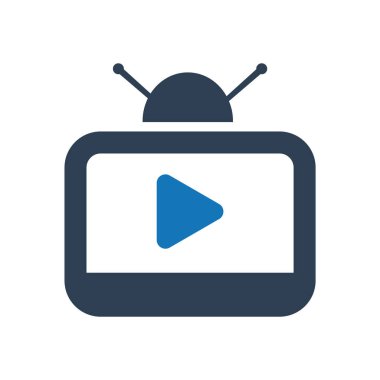 İzole edilmiş televizyon simgesi vektör tasarımı