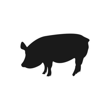 Domuz siyahı siluet vektör ikonu. Domuz ikonu. Domuz simgesi.