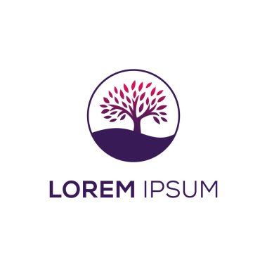 Yaprak logosu tasarım vektör şablonu