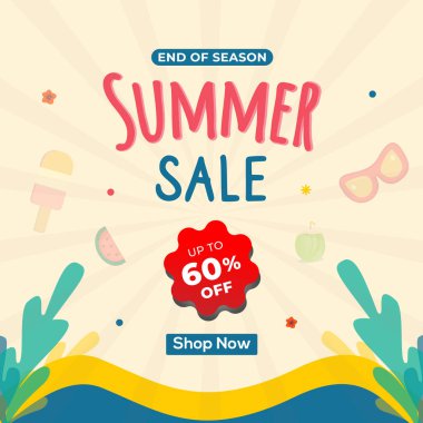 yaz indirimi afiş tasarım şablonu.