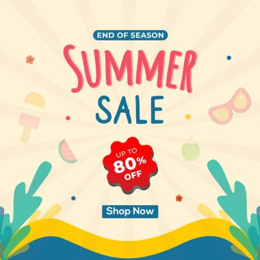 yaz satışı vektör tasarım şablonu