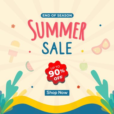 yaz satışı vektör tasarım şablonu