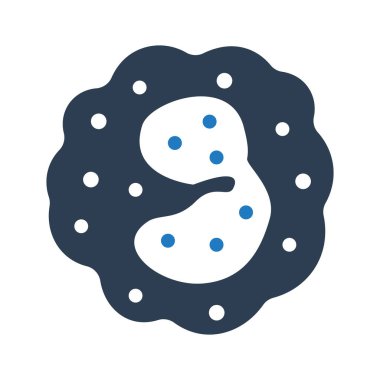Eosinophil white blood cells icon flat style isolated on white background. Medical icon Vector illustration.