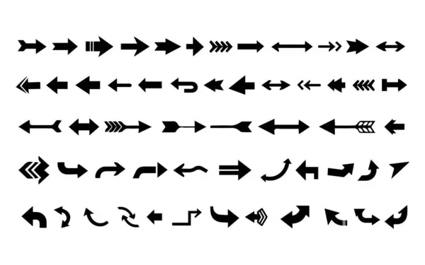 set of different black vector icons of arrows