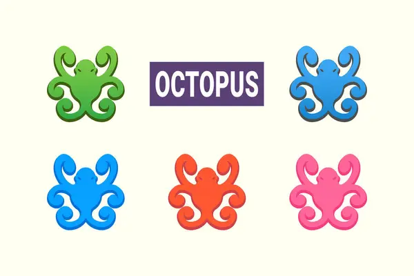 vektörlü ahtapot logo tasarım şablonu