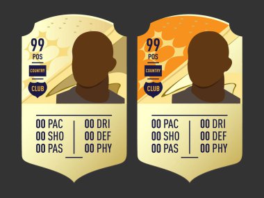 FUT Kart - Fifa Ultimate Team özel kart vektör çizimi. Kişisel düzenleme ve yazdırma için vektör kartı