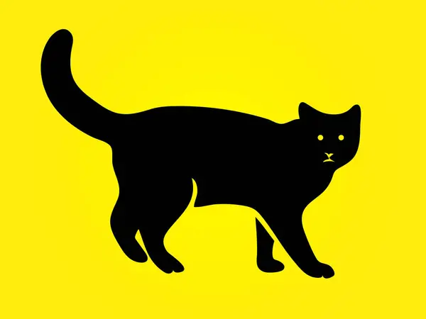 Kara Kedi Silüet vektör çizimleri. 