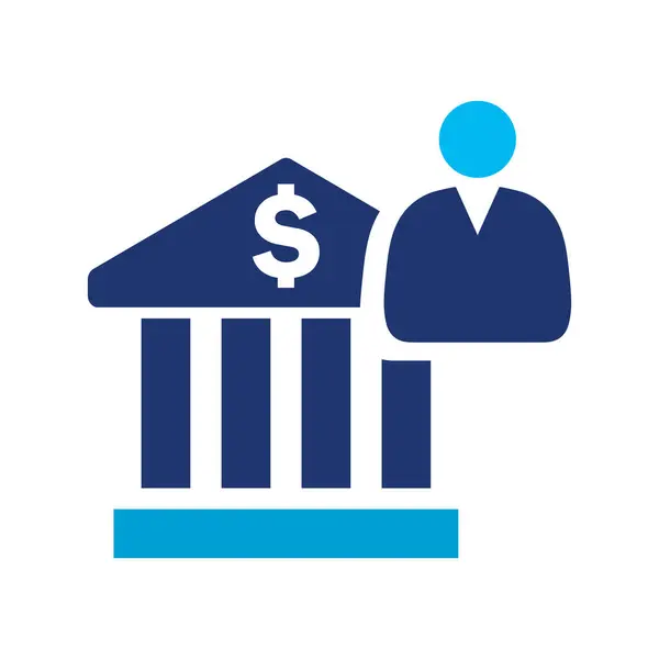 Banker Simgesi Vektör İllüstrasyonu. Banka çalışanı