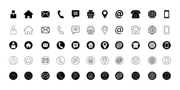 Contact Icon collection vector illustration.Communication sign