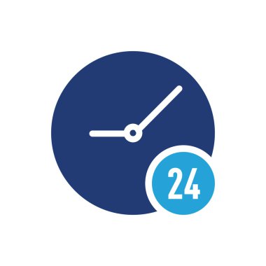 24 saat çevrimiçi ikon vektör çizimi. E-ticaret simgesi