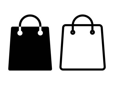 Alışveriş Torbası ikonu vektör illüstrasyonu. E-ticaret simgesi