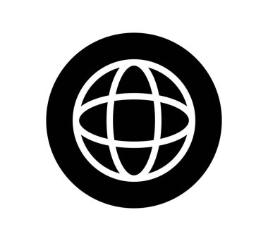 İnternet ya da internet ikonu vektör illüstrasyonu. İletişim işareti