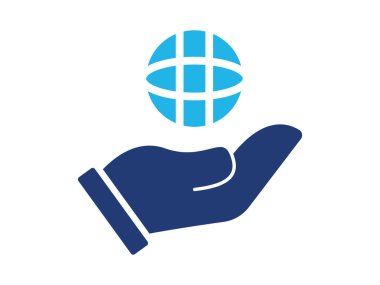 Global Business Icon vektör illüstrasyonu. Dijital Pazarlama Simgesi
