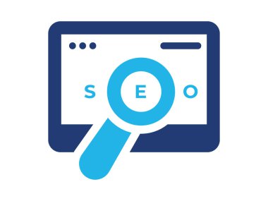 SEO Simge tasarım vektör çizimi. Dijital Pazarlama Simgesi