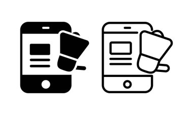 Mobil Pazarlama ikonu vektör çizimi. Dijital Pazarlama Simgesi