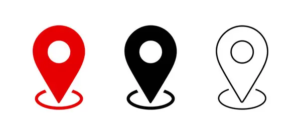 Konum işaretleyici işaret vektör illüstrasyonu. Harita yön işaretleyicisi
