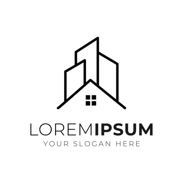 Emlak logosu tasarımı şablon çizimi. Ev logosu