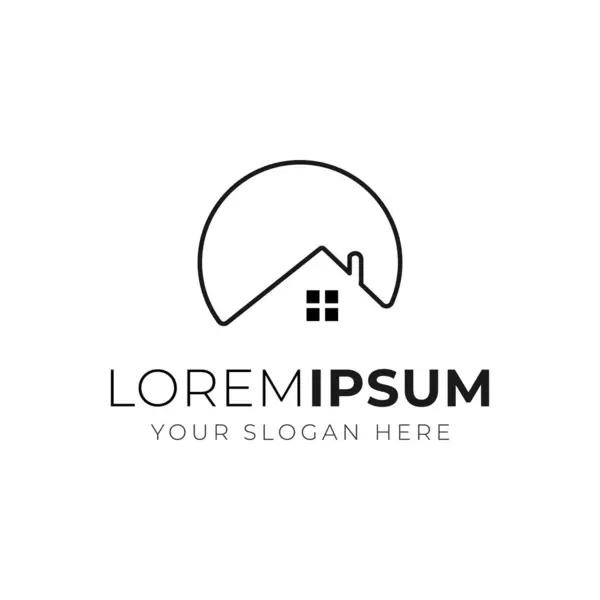 Emlak logosu tasarımı şablon çizimi. Ev logosu