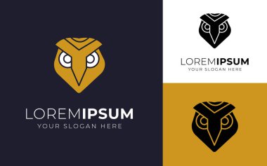 Minimalist Baykuş logosu tasarımı Vektörü. Baykuş Çizimi