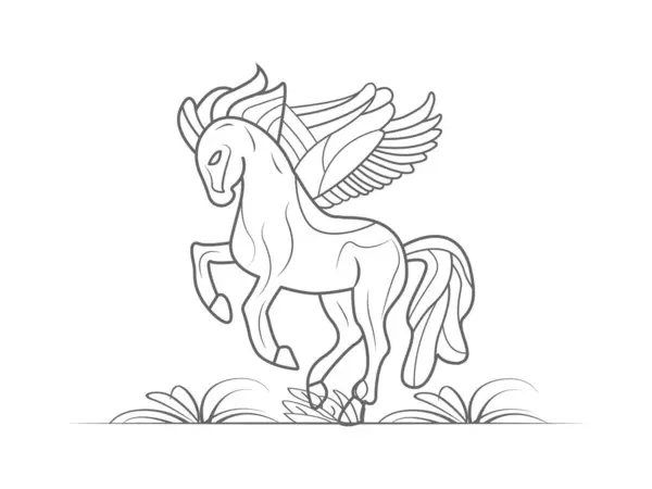 Boyama kitabı veya Çocuklar için Satır Atı Resimleri