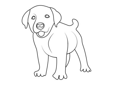 Labrador Yavru Köpek Boyama sayfası ya da çocuklar için kitap. Labrador köpek yavrusu çizimi