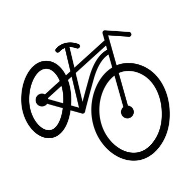 Beyaz arkaplanda izole edilmiş bisiklet simgesi vektör çizimi