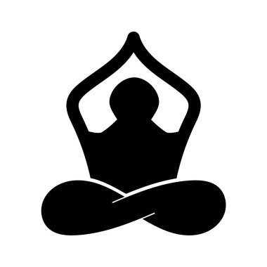 Meditasyon yoga ikonu vektör çizimi. Yoga sembolü
