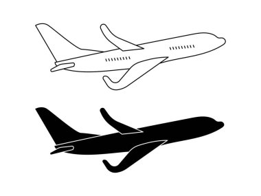 Beyaz arkaplanda Uçan Uçak vektör çizimi
