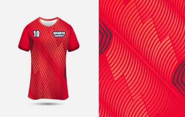 Özelleştirilebilir spor forması ya da süblimleşme için tişört tasarımı. Jersey tasarım vektörü Illustration.