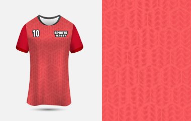 Özelleştirilebilir spor forması ya da süblimleşme için tişört tasarımı. Jersey tasarım vektörü Illustration.
