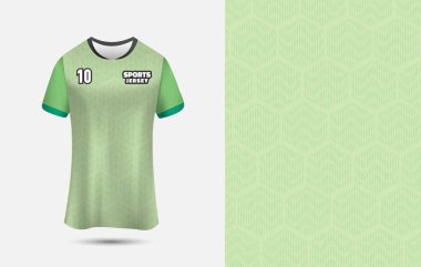 Özelleştirilebilir spor forması ya da süblimleşme için tişört tasarımı. Jersey tasarım vektörü Illustration.