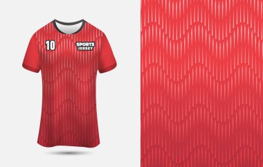 Özelleştirilebilir spor forması ya da süblimleşme için tişört tasarımı. Jersey tasarım vektörü Illustration.