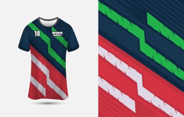 Futbol, Futbol, Koşu ve Yarış için spor forması tasarımı şablonu. Üst Düzey Yazdırma için Özelleştirilebilir Jersey Arkaplanı.