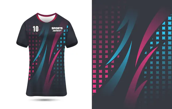 Süblimleşme forması tasarım vektörü illüstrasyonu. Spor tişörtü, süblimleşme baskısı için forma tasarımı.